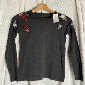 Crewcuts plaid stars long sleeves t shirt top